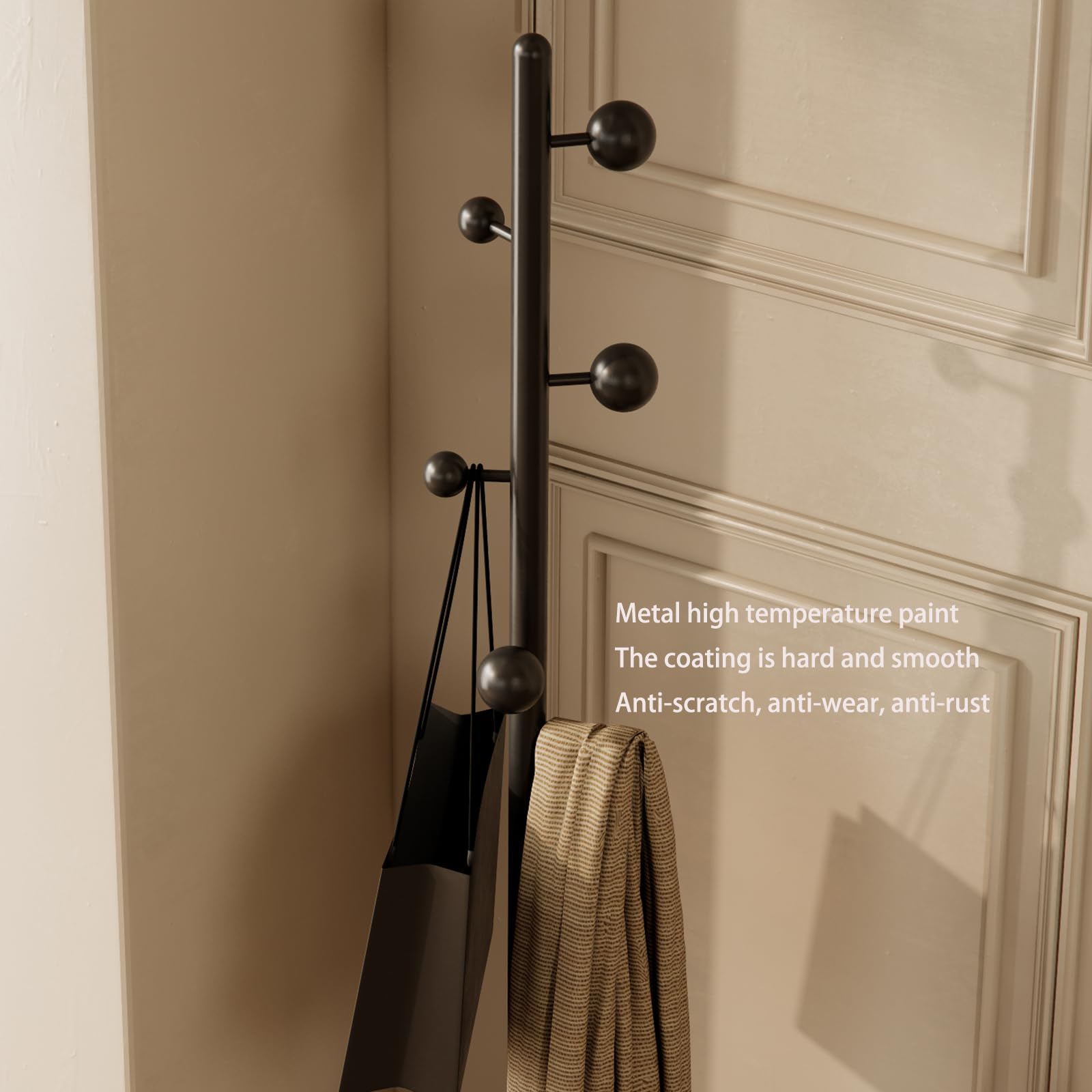 ZHBHYZ coat rack freestanding,coat rack stand with 7 Hooks and Metal Base for Bags, Hats.Coat Tree Coat Hanger Stand for Home Office Hall Entryway