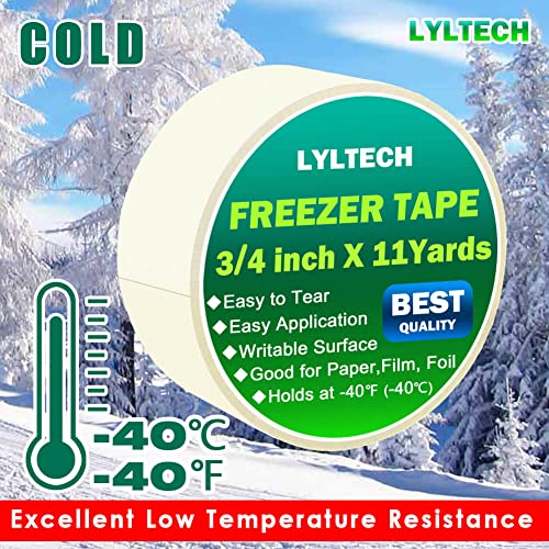 LYLTECH Freezer Tape - 3 Rolls, 3/4in x 11yd, Waterproof, Writable