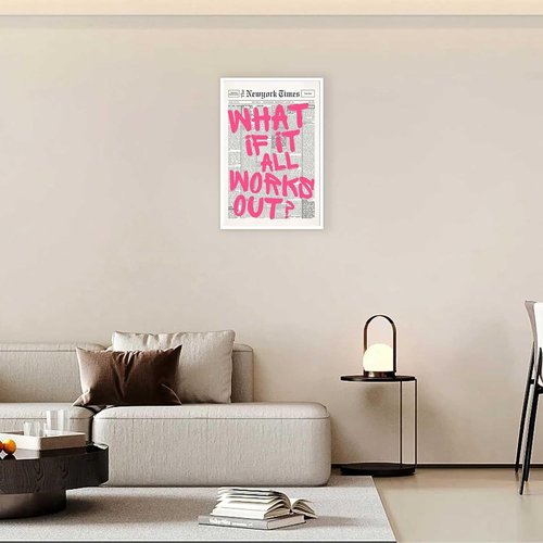 Drimiler Retro Pink Font Poster - Positive Affirming Quote Canvas Wall Art | Minimalist 12x18in Unframed