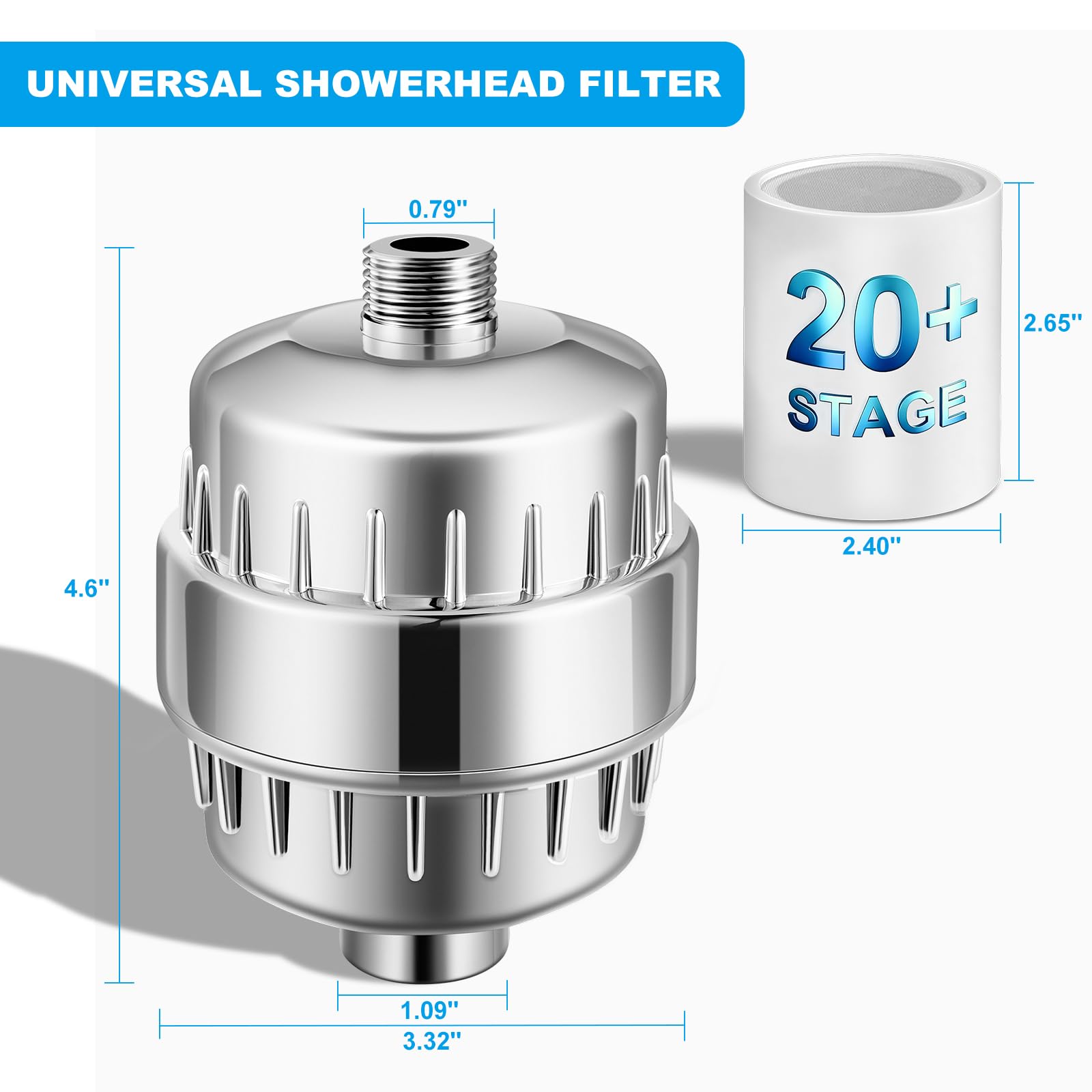 IBGBYAS 25 Stage Shower Filter, Powerful Shower Head Water Filter for Hard Water, Showerhead Filters to Remove Chlorine Toxic Chemicals & Improve Water Efficiently, Good for Health, Easy to Install