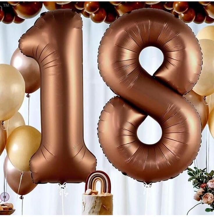 Skiennix 40-Inch Balloon Number 7 - Coffee Brown Birthday Decor for Engagements & Celebrations
