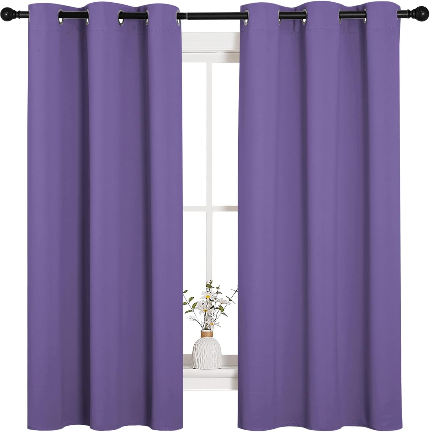 NICETOWN Blackout Curtains - Lilac Purple Thermal Insulated Drapes for Bedroom | 42 x 63 Inches (1 Pair)