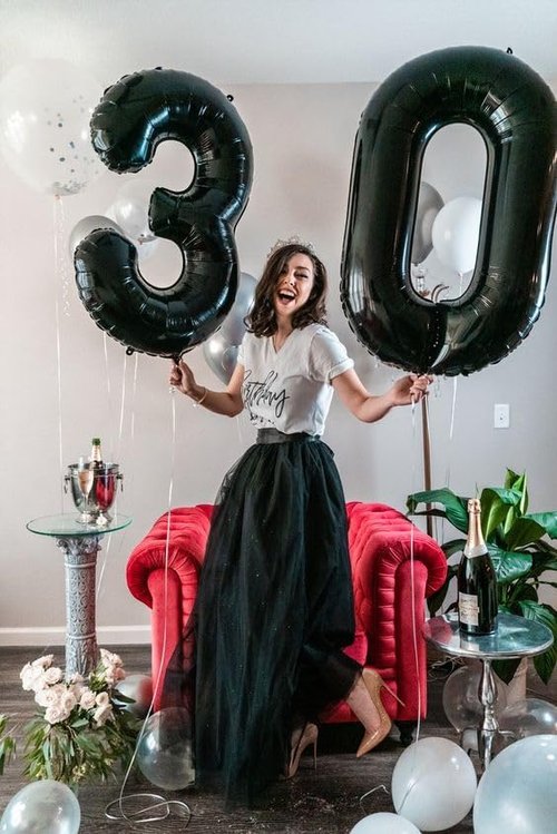 Black Number 0 Balloon - 40 Inch Birthday Decoration for Milestone Celebrations