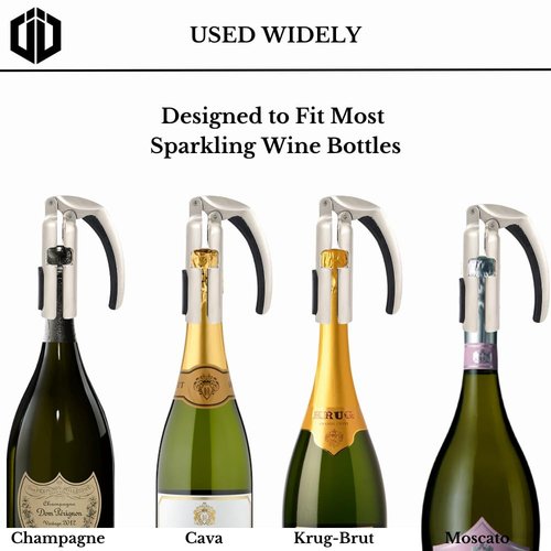 Imbibe & Indulge - Champagne Opener Tool - Zinc Alloy Champagne Opener with Non-Slip Handle and Easy Lever-Action - Champagne Accessories, Champagne Bottle Opener, Sparkling Wine Accessories Metal