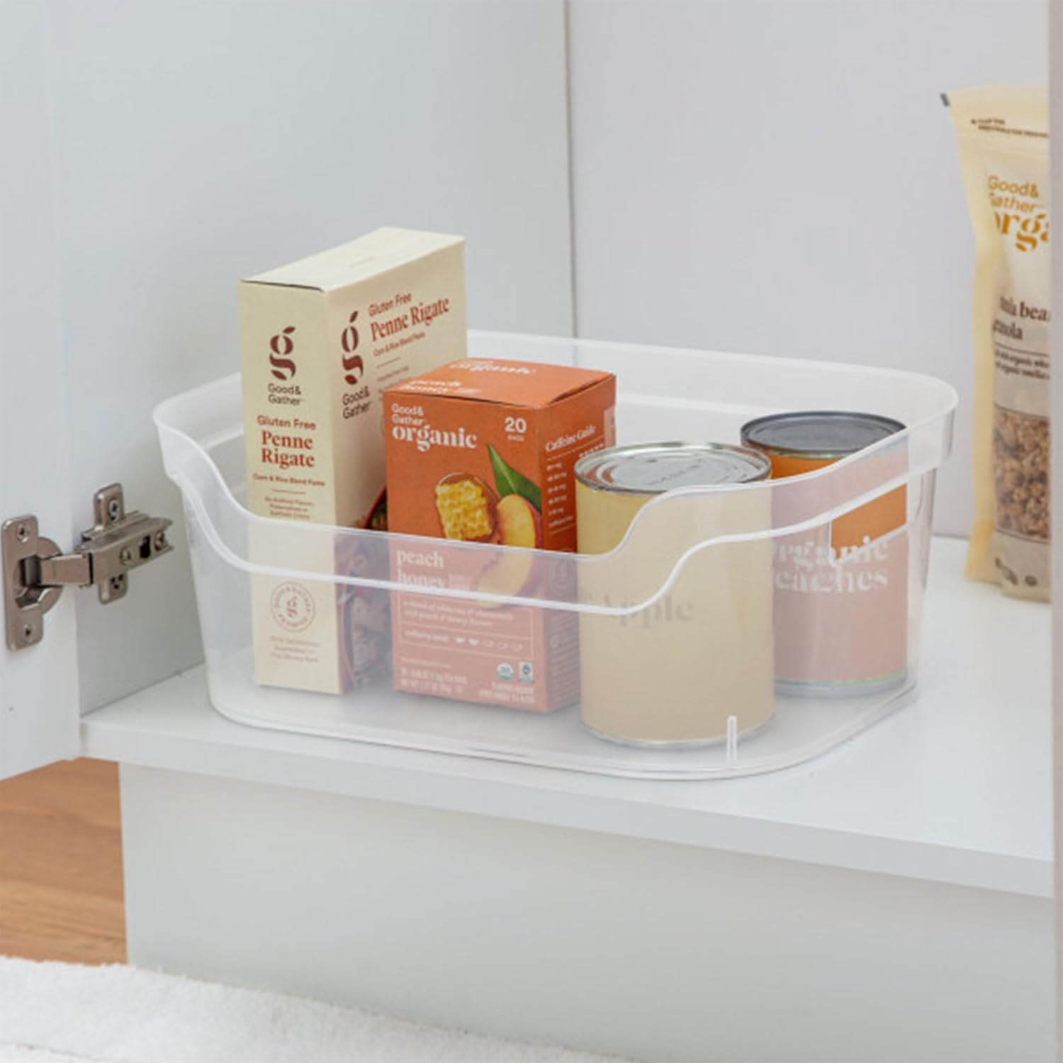 Sterilite Medium Polished Open Scoop Front Storage Bins - Clear, 5.25x9.5x13 In, 8 Pack for Easy Organization