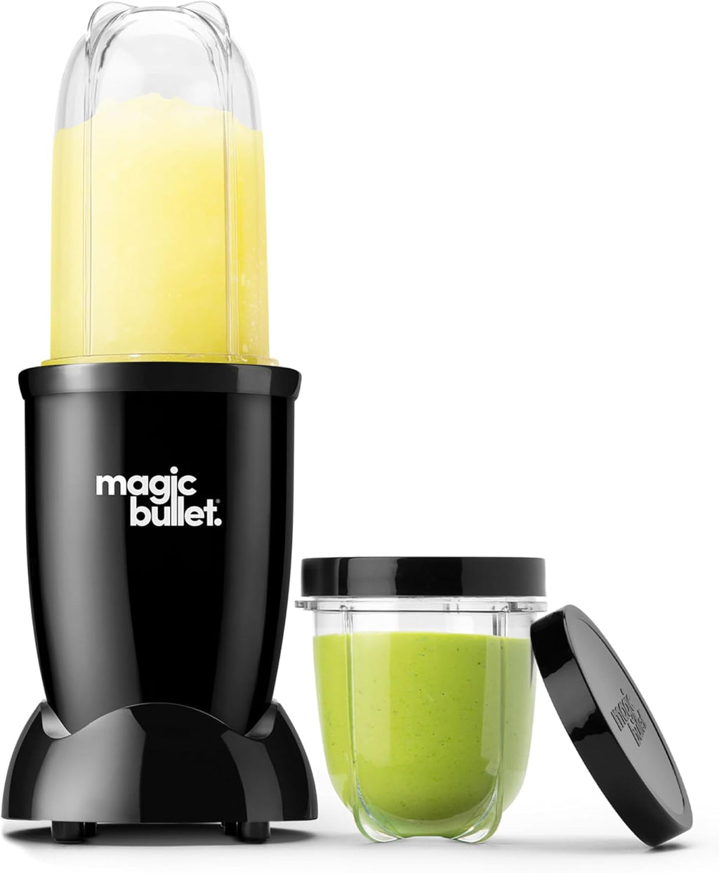 Magic Bullet Blender Set - 7-Piece 250W Blender & Food Processor with 2 Cups - Compact Design for Smoothies & Sauces - Silver