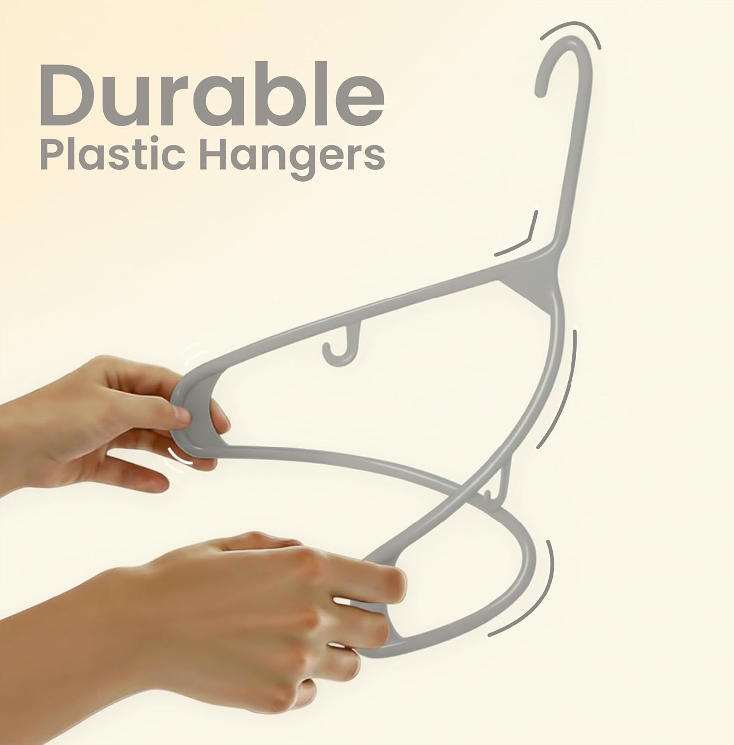 Utopia Home Plastic Hangers 30 Pack - Durable Space-Saving Clothes Hangers with Hooks (Grey)