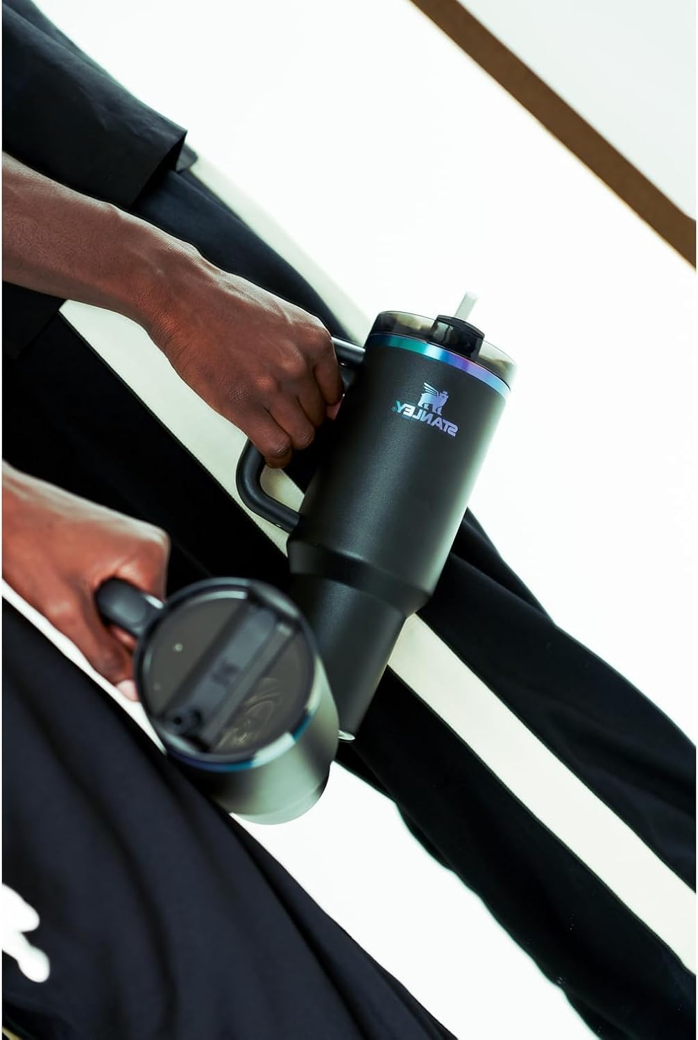 Stanley Quencher H2.0 Tumbler - 40 Oz Insulated Stainless Steel Cup with Handle & Straw | BPA-Free Black Chroma