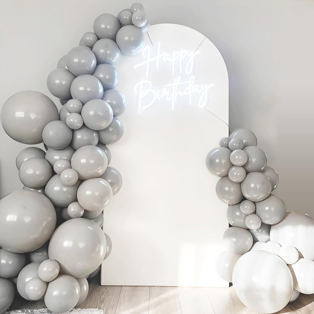 Skiennix Gray Balloon Arch Kit - 120pcs in 5-18 Inch Sizes for Birthday, Baby Shower & Wedding Decor