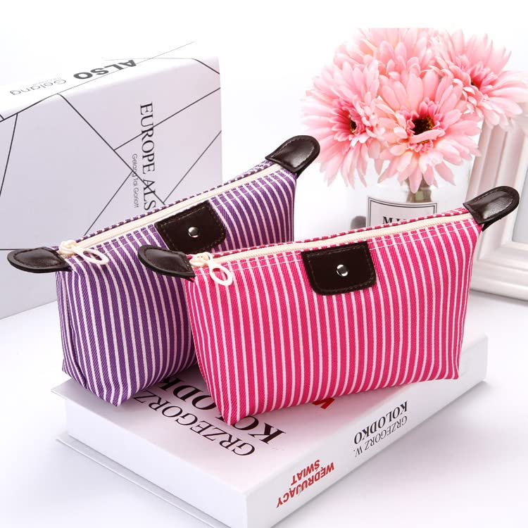 THTAJ 2 Pack Waterproof Nylon Travel Makeup Bag and Toiletry Pouch