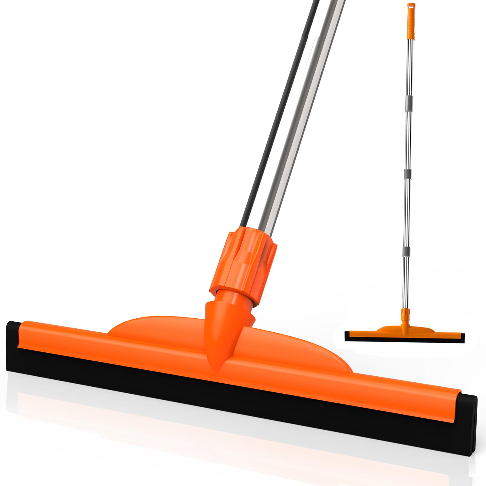 ITTAR Heavy-Duty Floor Squeegee, 62" Adjustable Handle, EVA Foam Blade, Ideal for Concrete, Garage, Patio & More