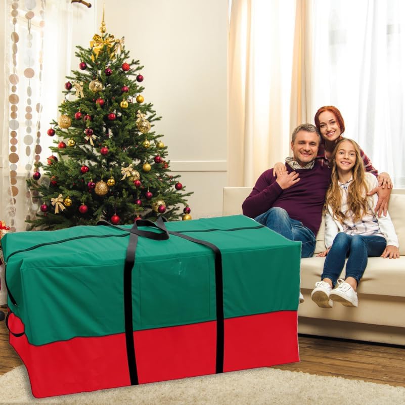 Skiennix Christmas Tree Storage Bag - Fits Up to 10 Ft Tall Trees | Heavy-Duty 600D Oxford Material, Dampproof Design with Reinforced Handles & Dual Zipper