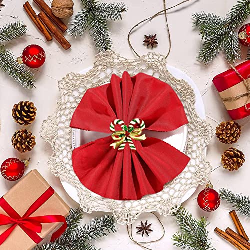 Gold Candy Cane Napkin Rings Holder Set of 8 Winter Holiday Christmas Table Decor