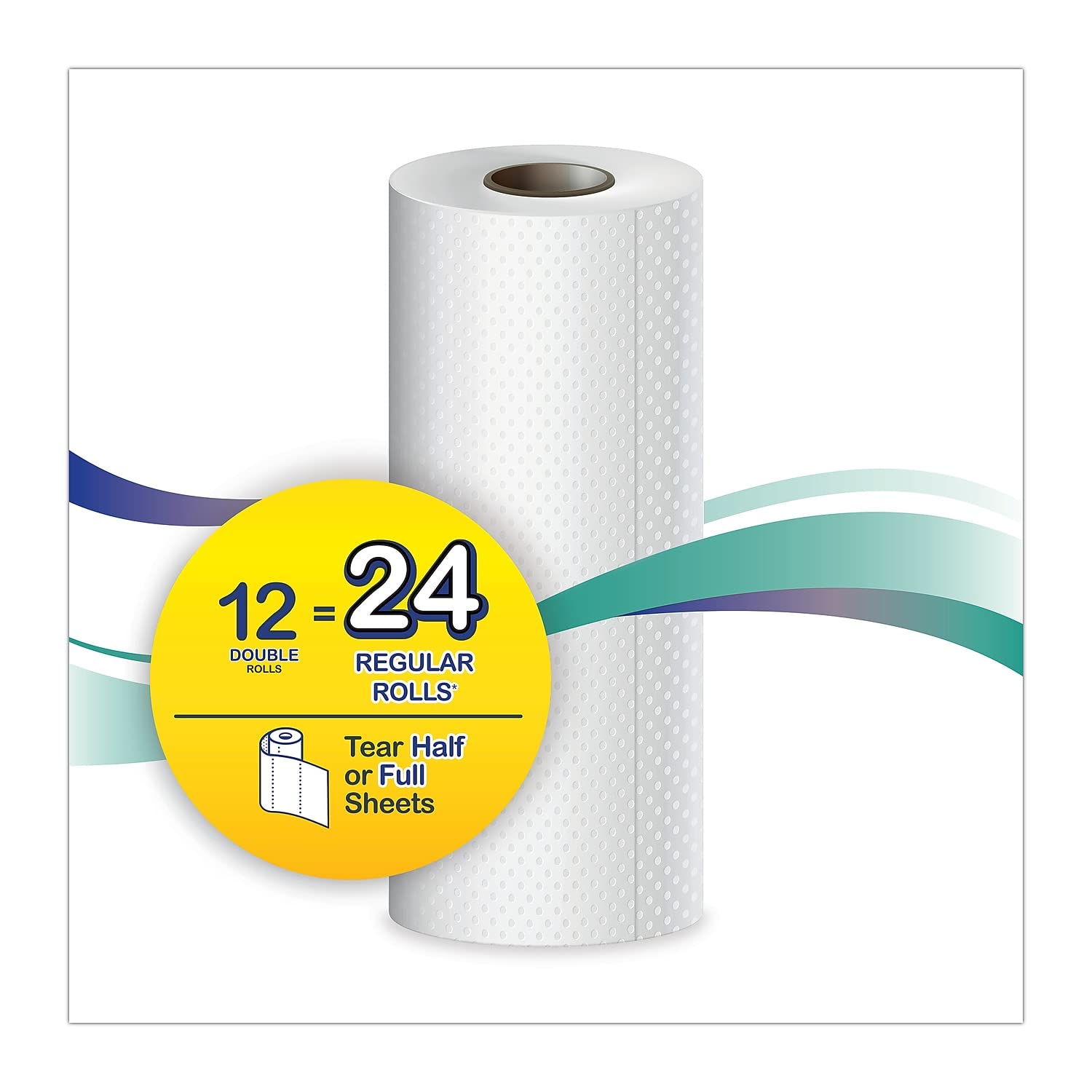 Windsoft Premium Paper Towels - 12-Pack Double Rolls | 110 Sheets Per Roll, 2-Ply, Enhanced Absorbency