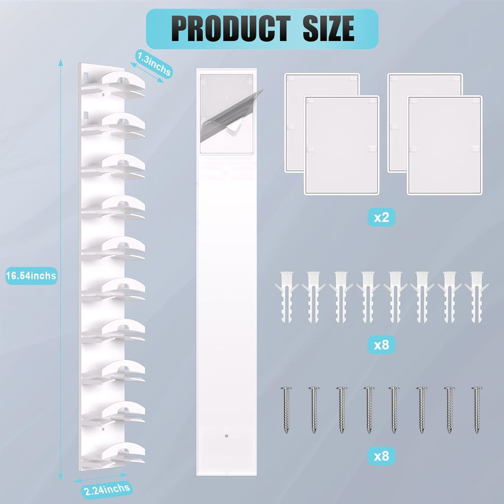 Skiennix Hat Organizer - Wall-Mounted Rack for Up to 40 Baseball Caps | Strong Adhesive, White