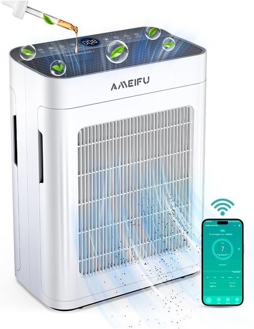 **Skiennix Air Purifier - 3-Stage HEPA Filter with Smart WiFi Control | Large Room Up to 3500 Ft²**
