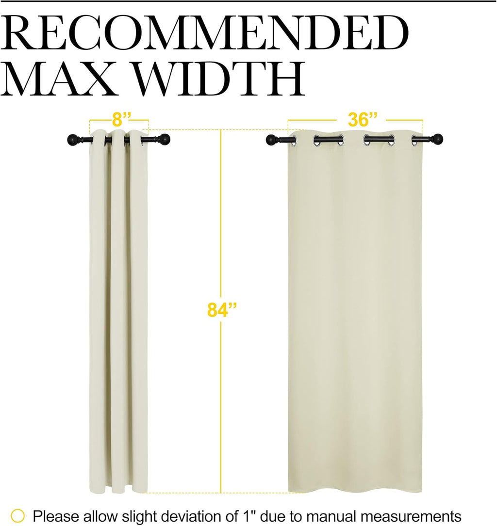 NICETOWN Long Curtains - Eyelet Top Room Darkening Drapes for Living Room | Beige, 2 Panels, W42 x L84 Inches