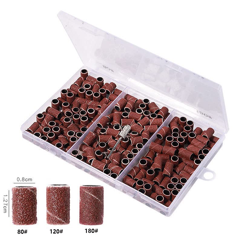 Yimart 210pcs Nail Sanding Bands Set with Assorted Grits for Electric Drill