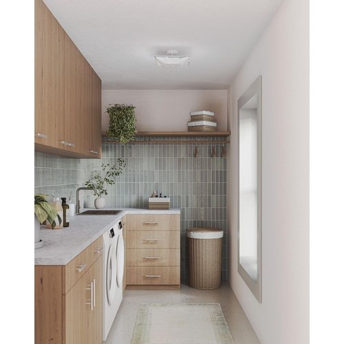 Progress Lighting P4962-30 Square Glass Close-to-Ceiling, 12-Inch Diameter x 5-1/2-Inch Height, Etched White