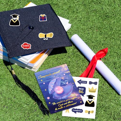 Gold Foil Graduation Card 2026 with Envelope & Stickers