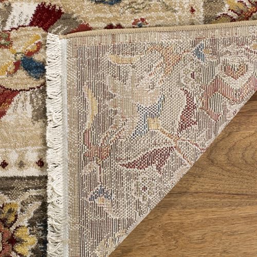 SAFAVIEH Kashan Collection Area Rug - 2' x 3', Beige & Taupe, Traditional Oriental Design, Non-Shedding & Easy Care, Ideal for High Traffic Areas in Living Room, Bedroom, Dining (KSN303K-2)