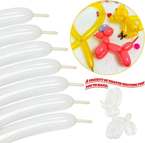LXZFCRG Clear Long Skinny Latex Balloons - 100Pcs Twisting Balloons for Animal Sculpting & Party Decor