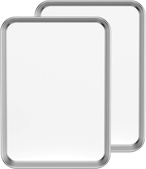 Bastwe Baking Sheet Set - 18-Inch Commercial Grade Stainless Steel Pans | Non-Toxic, Easy Clean & Rust-Free