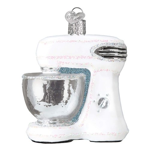 Old World Christmas White Mixer (Multi) Glass Blown Ornament for Christmas Tree, Handcrafted Holiday Decoration, Kitchen Collection