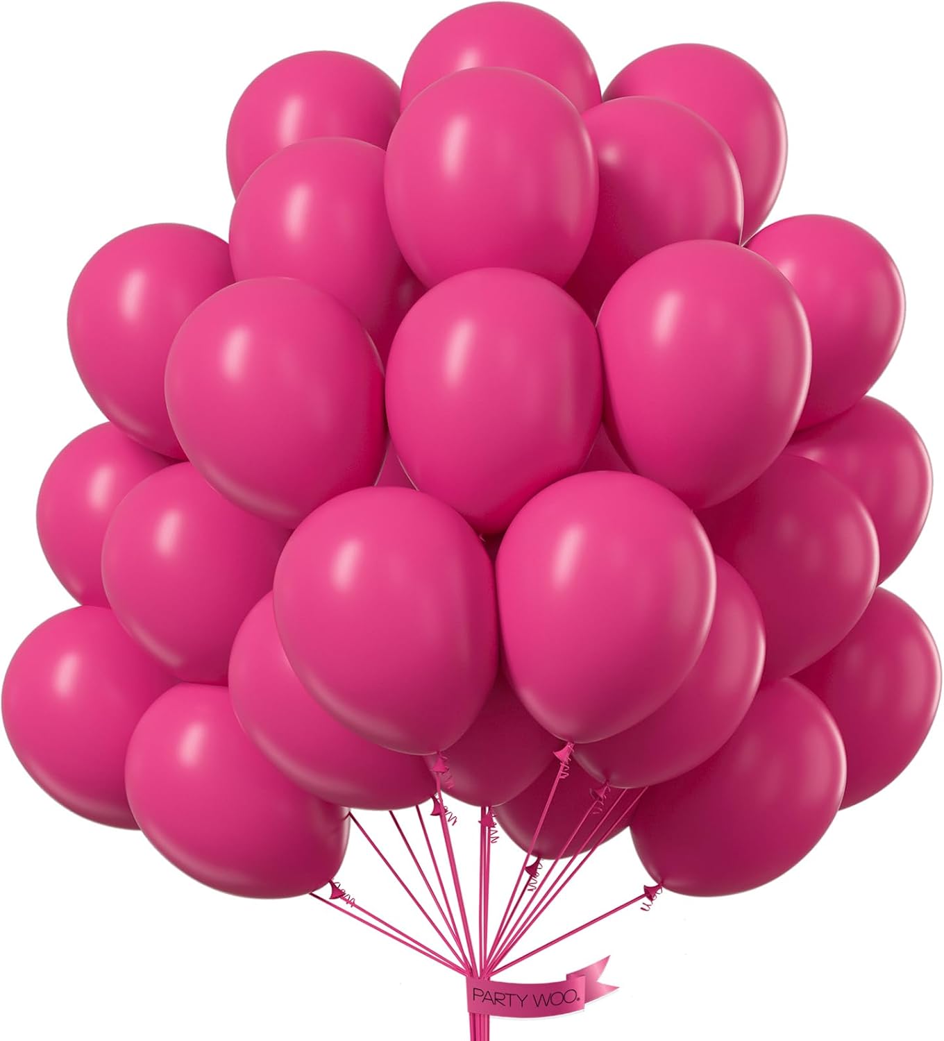 PartyWoo Hot Pink Balloons - 50pcs 12 Inch Magenta Fuchsia for Baby Shower & Birthday Decor