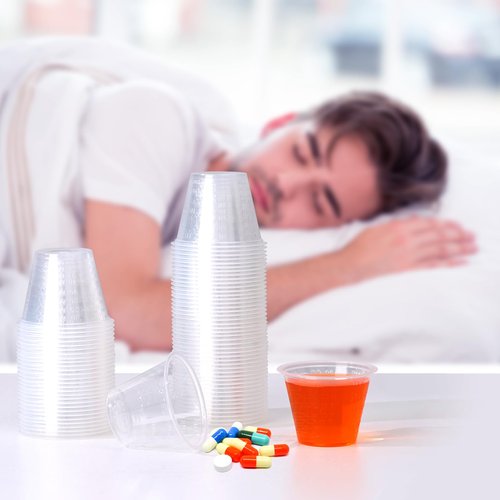 Dualshine 300 Pack Disposable Graduated Medicine Cups (30ml), 1 oz Plastic Med Cups for Mixed Pills, Liquid Medication Measuring, Resin, Epoxy, DIY Arts & Crafts