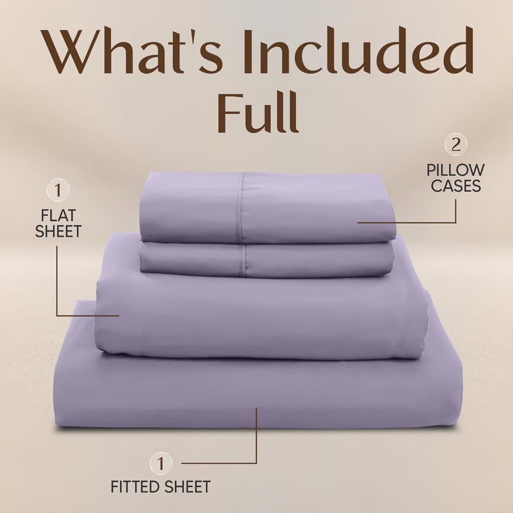 Utopia Bedding Full Size Sheet Set - Soft, Breathable Microfiber, 4-Piece in Lavender | Oeko-Tex Certified