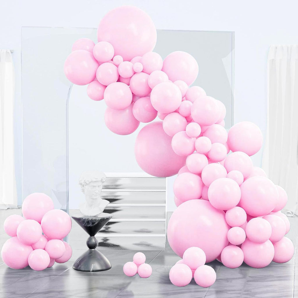 PartyWoo Light Pink Balloons - 85-Piece Pastel Balloon Arch Kit for Baby Showers & Birthdays | Various Sizes