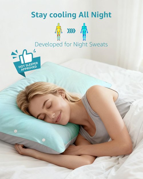 Itartshion Cooling Pillow Cases Queen Size Set of 2, Qmax >=4.5, Cooling Pillowcases for Hot Sleepers, Cool Pillow Covers with Envelope Closure, Gifts, Dark Grey, 2pcs (01 - Light Grey)
