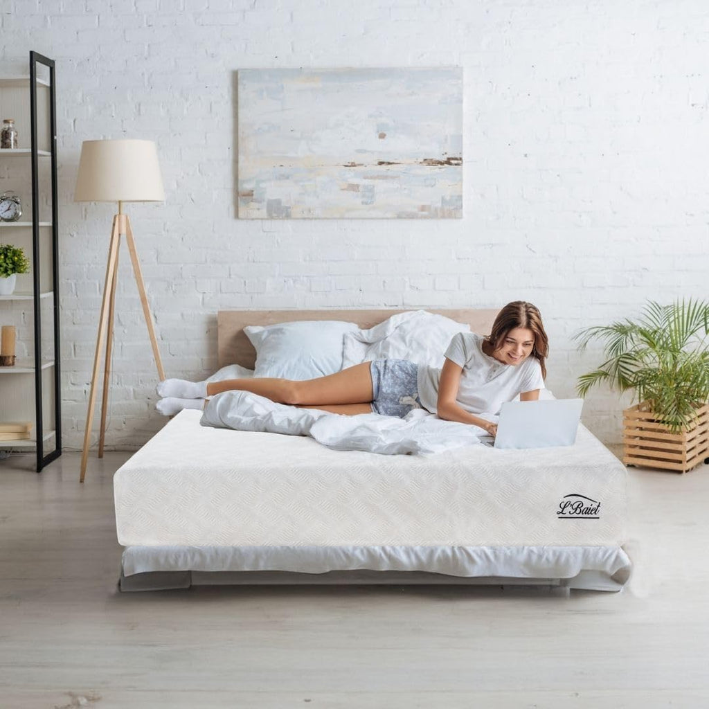 L’Baiet Twin Size Gel Memory Foam Mattress - 8 Inch Medium Firm with Cooling-Gel Comfort Technology