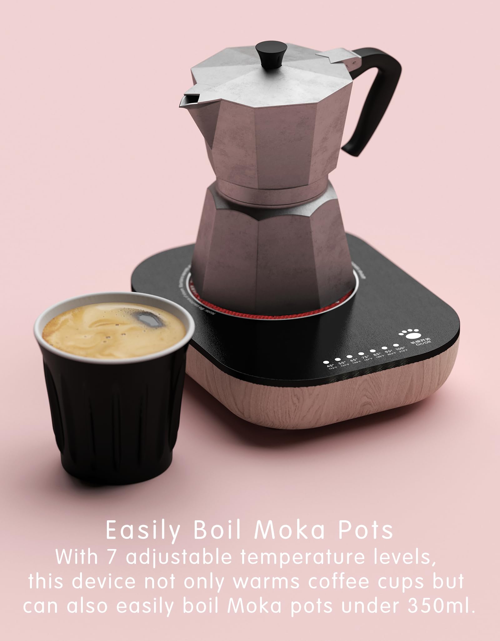 TMASTER 240W Small Electric Hot Plate,Mini Stove Portable Stove Kitchen Cooktop Electric Heater,Single Burner, Perfect Size For Moka Pot, Melting Wax And More (Black Walnut Violent Cat 240W)
