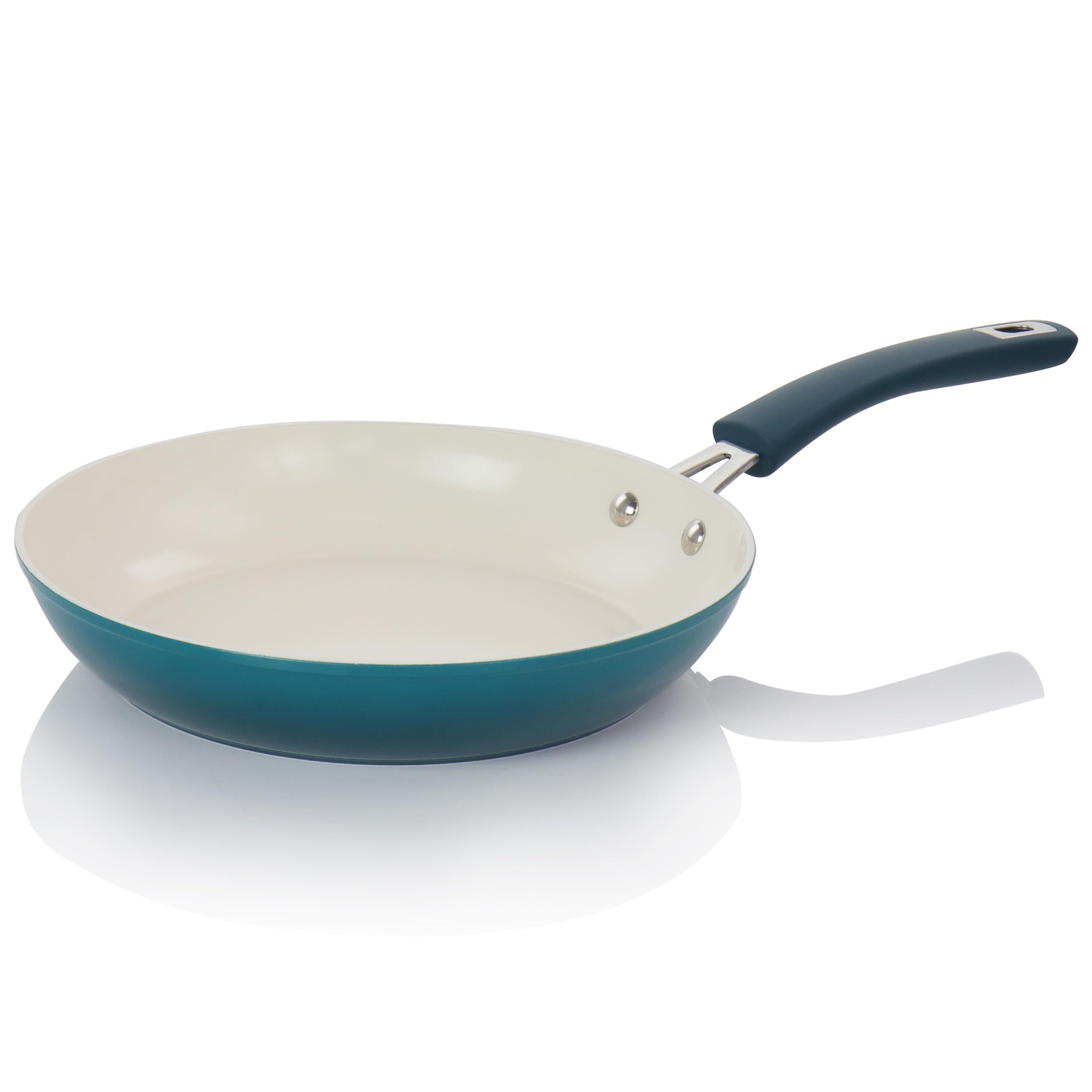 Oster Corbett 8 pc Gradient Teal Forged Aluminum Cookware Set With Ceramic Non-stick - Induction Base - Soft Touch Bakelite Handle and Tempered Glass Lids