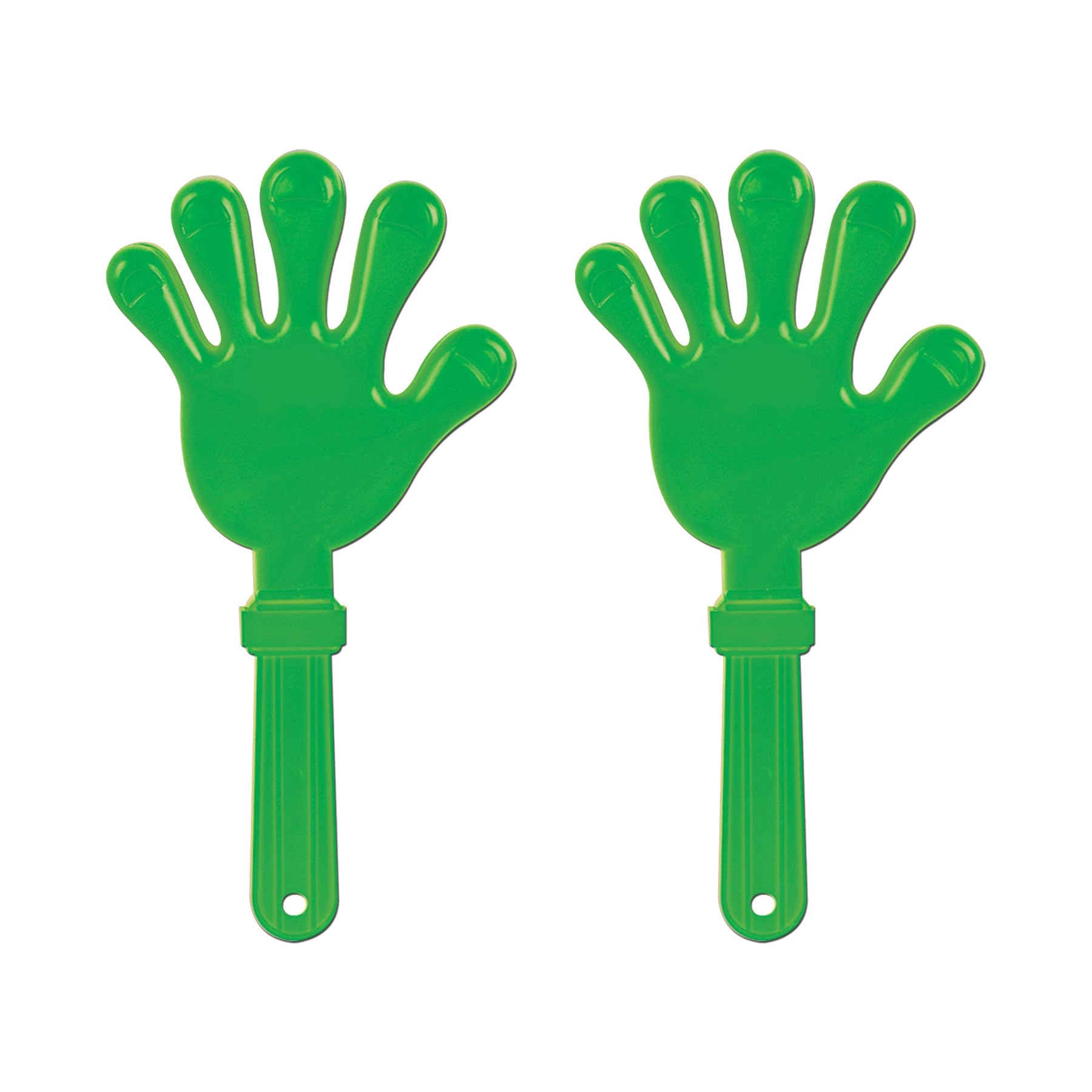 Beistle Giant Hand Clappers – 2 Pack, Green Plastic Loud Noise Makers for Sports Celebrations, Pep Rallies, Team Party Handouts, Tailgates, and Spirit Events, 15"