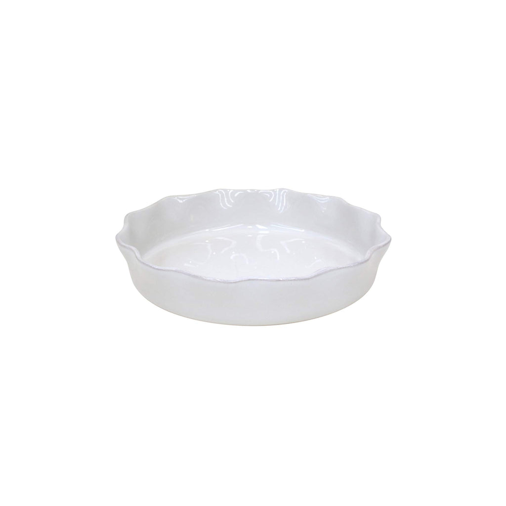 Casafina Ceramic Stoneware 11" Pie Dish - Cook & Host Collection, White | Microwave & Dishwasher Safe Dinnerware | Food Safe Glazing | Restaurant Quality Serveware