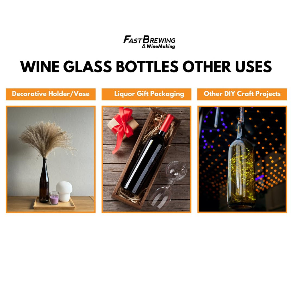 FastRack - W5 Wine Bottles, Bordeaux Liquor, Green and Clear, 750 ml Empty