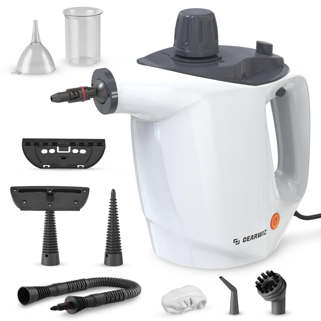 Gearwiz Handheld Steam Cleaner – Multipurpose High-Pressure Steamer with 9-Piece Accessory Set – Powerful Cleaning for Home, Kitchen, Car, and Upholstery – Chemical-Free Surface Cleaner