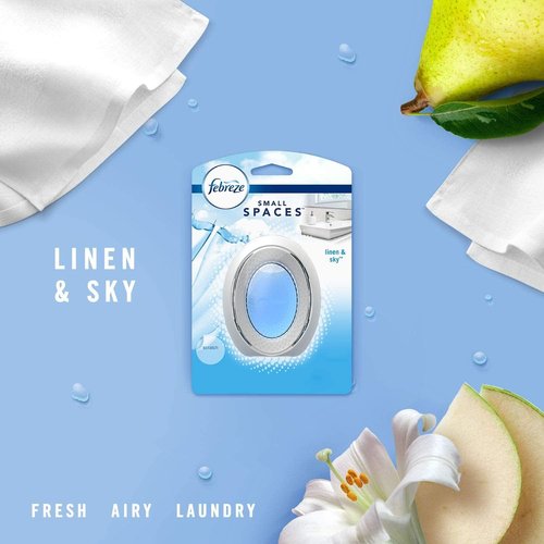 Febreze Small Spaces Air Freshener - Linen & Sky Scent | Pack of 6 for Long-Lasting Freshness