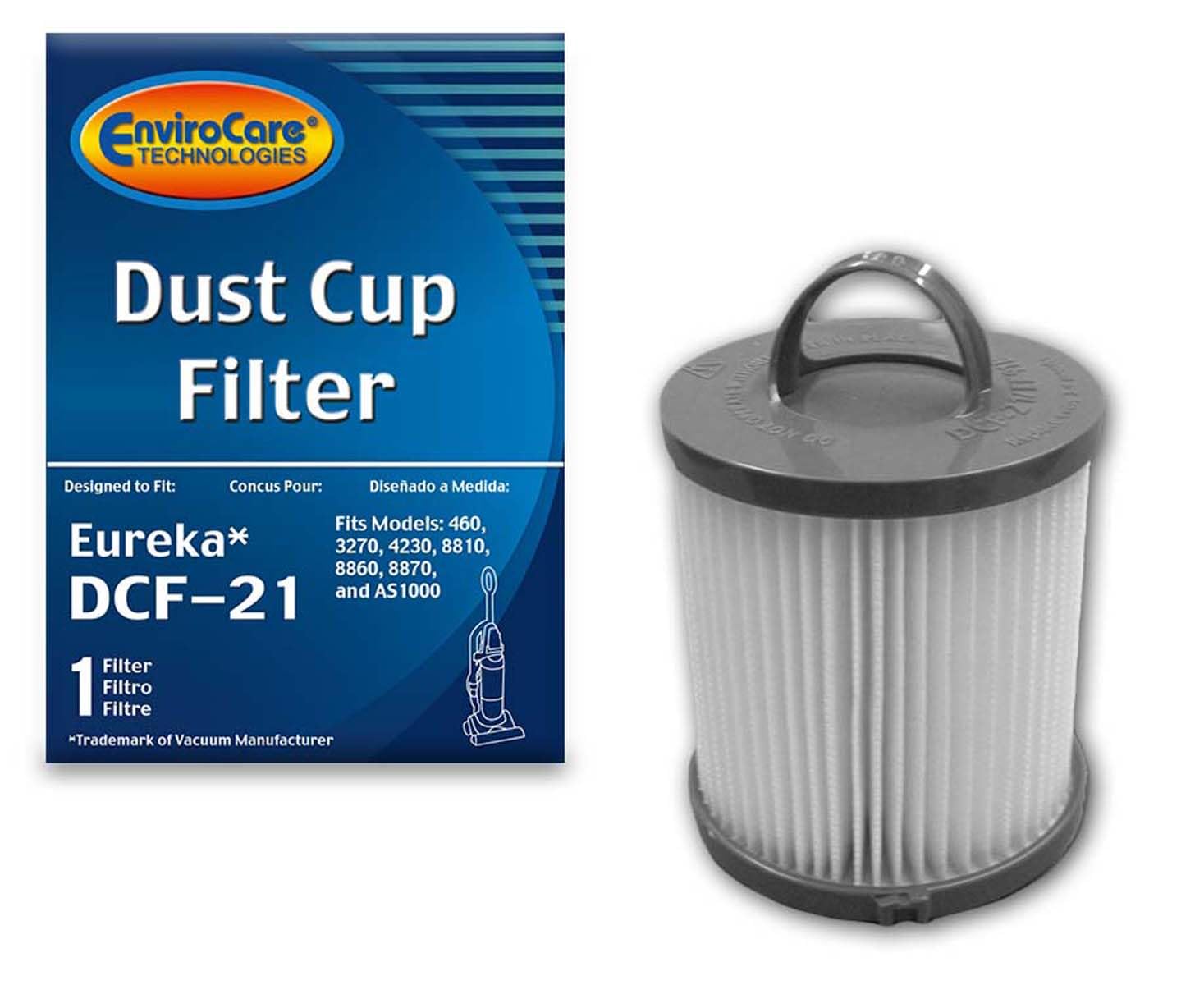 EnviroCare Generic Replacement HEPA Vacuum Filter for Eureka DCF-21 Uprights, DCF21, White