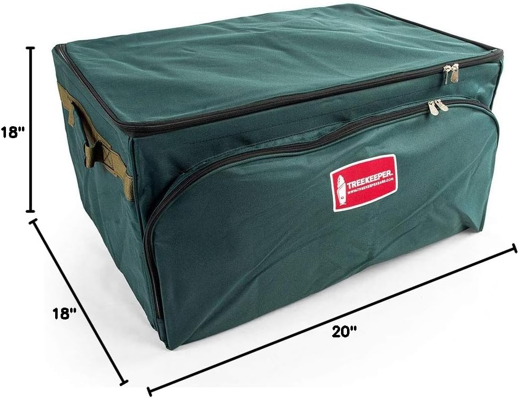 TreeKeeper Deluxe Ornament Storage Box - Holds 72 Ornaments Up to 4 Inches | 3 Removable Trays with Dividers