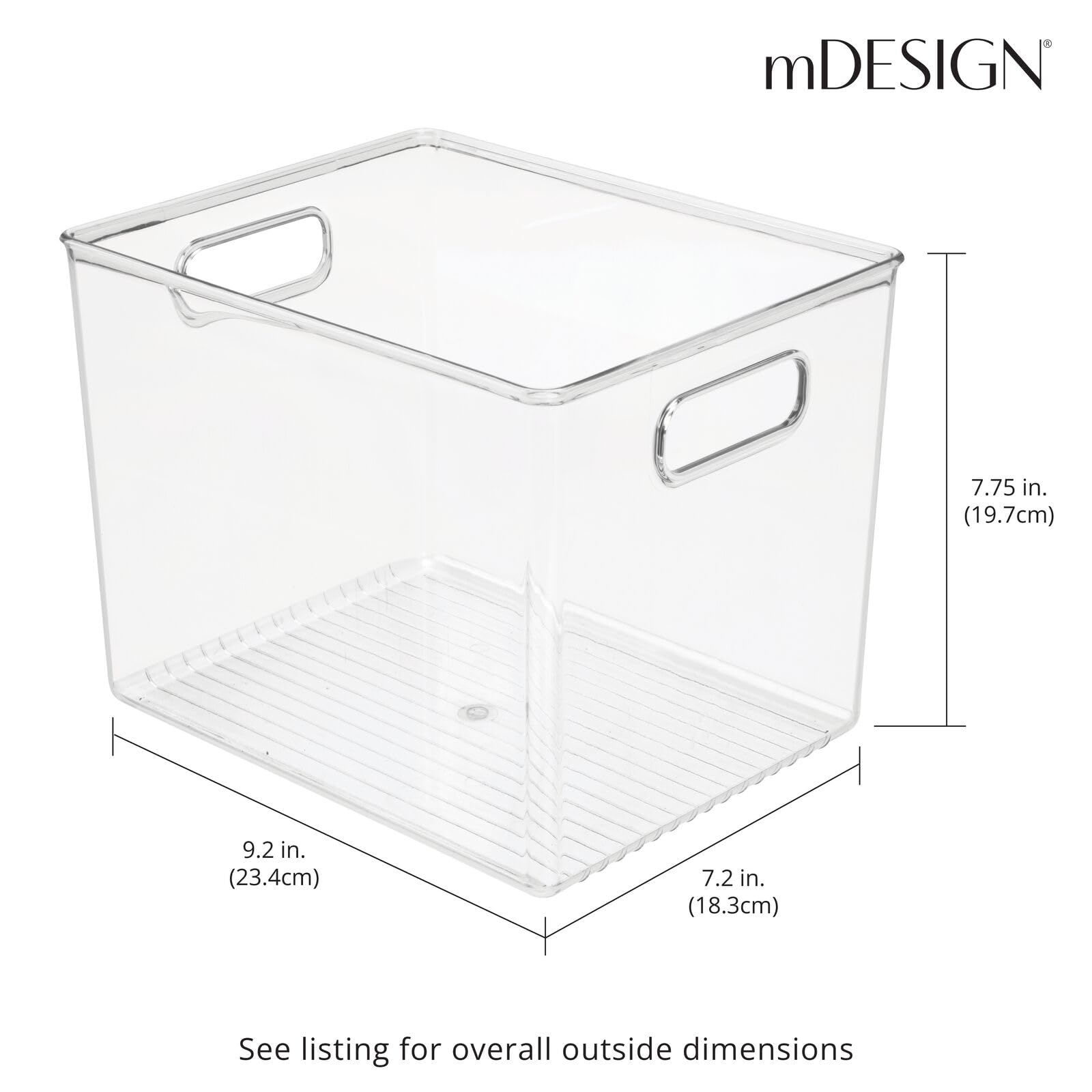 mDesign Plastic Storage Closet Organizer Bin, Container Bin for Entryway, Hallway, Linen, and Coat Closet - Organization for Clothing, Blankets, Toys, and Accessories, Ligne Collection, 4 Pack, Clear