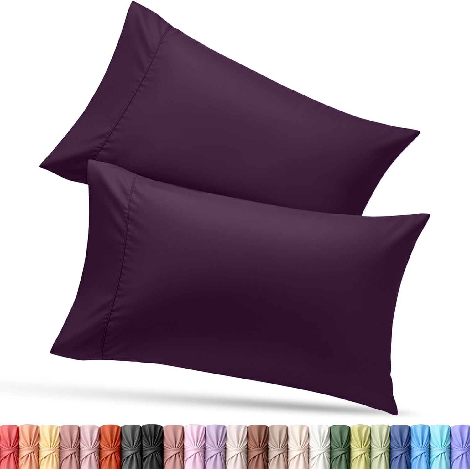 Utopia Bedding Queen Pillow Cases - Soft Brushed Microfiber - 2 Pack | Fade Resistant 20 X 30 Inches (Purple)