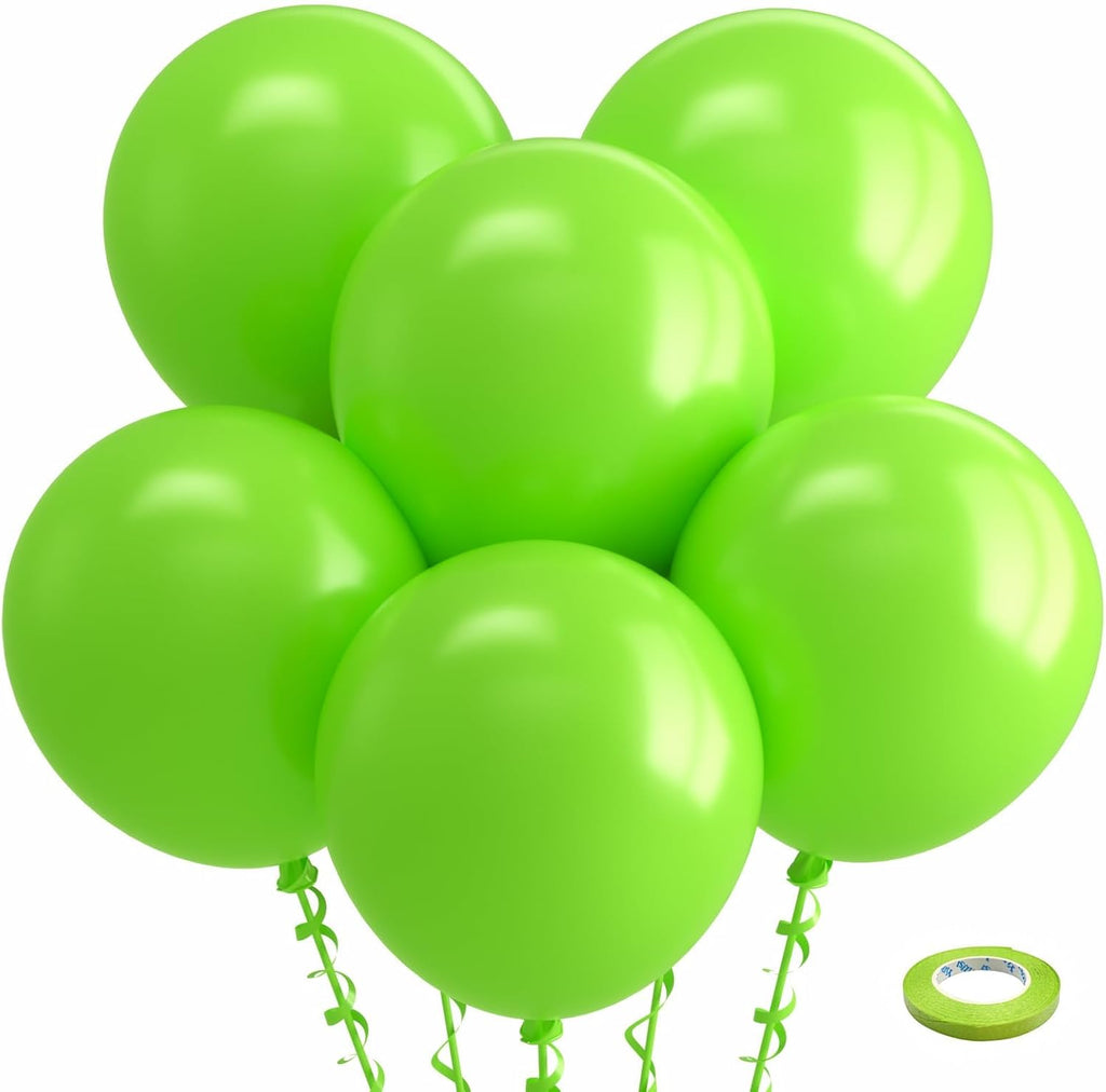 Bezente 18-Inch Lime Green Balloons - 30 Pack of Thick, Round Latex Balloons for Parties & Celebrations