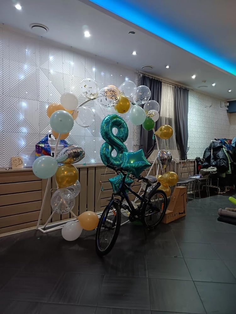 Number 2 Balloon by Teal Blue | 40-Inch Birthday Decoration for Second Birthday Party