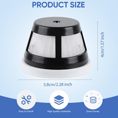 4 Pack Washable Replacement Filters Compatible with Bissell AeroSlim Lithium Ion Cordless Handheld Vacuum 29869, 29861, 29867, 29868, 2986, Part# 1624405
