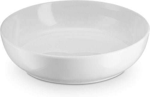 KooK Ceramic Pasta & Salad Bowls - Large Capacity, Microwave & Dishwasher Safe, Set of 4 | 40 Oz, White