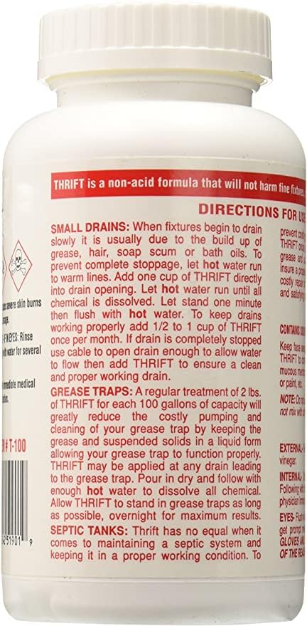 Thrift T-200 Drain Cleaner, 2-Pound by Thrift (Pack of 2)